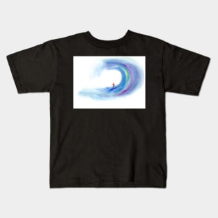 Surfer with Wave 3 Kids T-Shirt